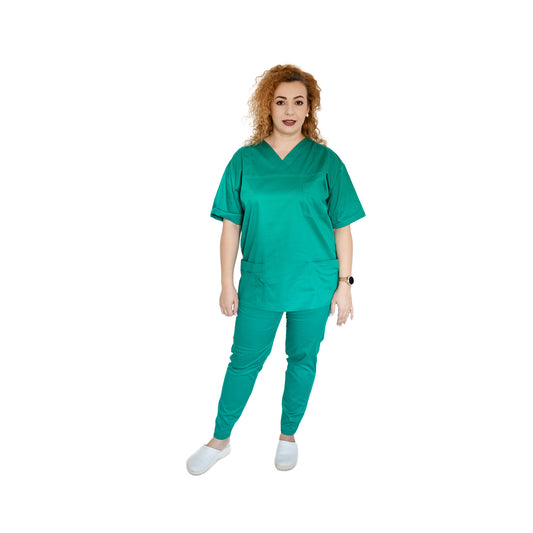 Costum medical unisex, regular fit cu bluză și pantaloni comozi